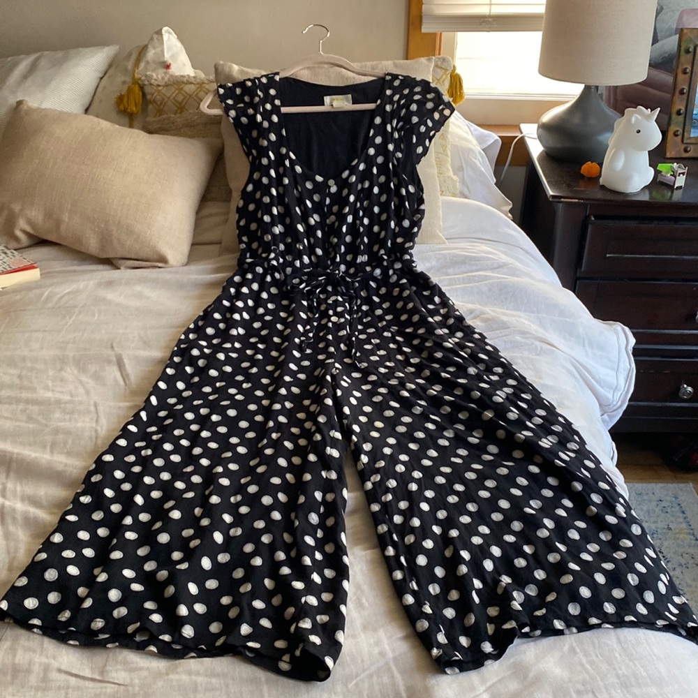 Maeve Anthropologie size x-small fits like a small, button up, polka romper